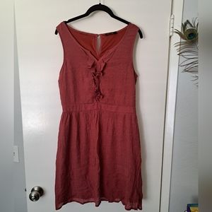 Modcloth Rust Red Ruffle Dress - Damaged